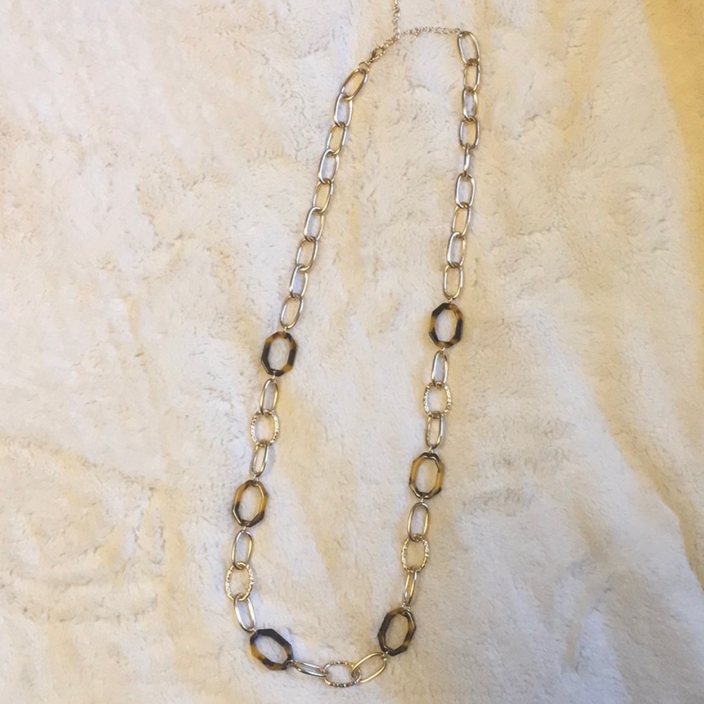 Gold and animal print necklace